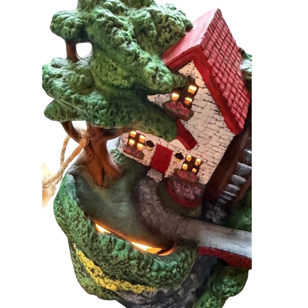Vintage 1995 Tampa Bay Mold Co. Lighted Water Mill Night Light - Hand Painted